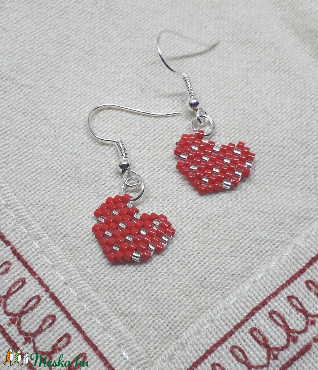 Valentin Szivecske fülbevaló - ékszer - fülbevaló - pötty fülbevaló - Meska.hu