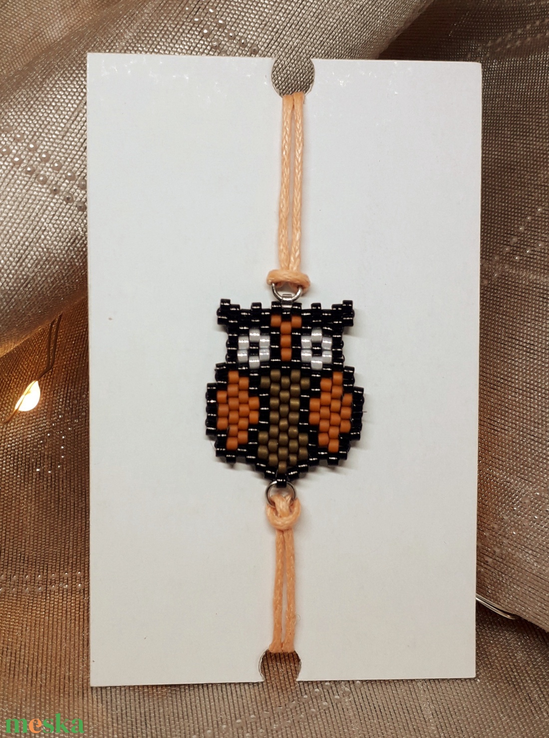 Bagoly karkötő - ékszer - karkötő - karkötő medállal - Meska.hu