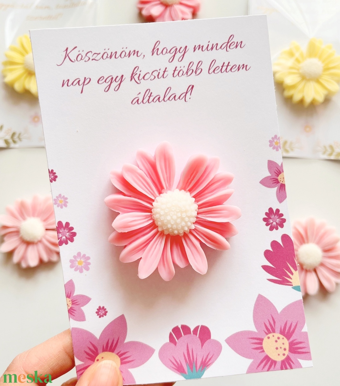 Köszönőkártya illatviasz virággal - Pedagógusnapra - otthon & életmód - gyertya, illat, aroma - illatviasz - Meska.hu
