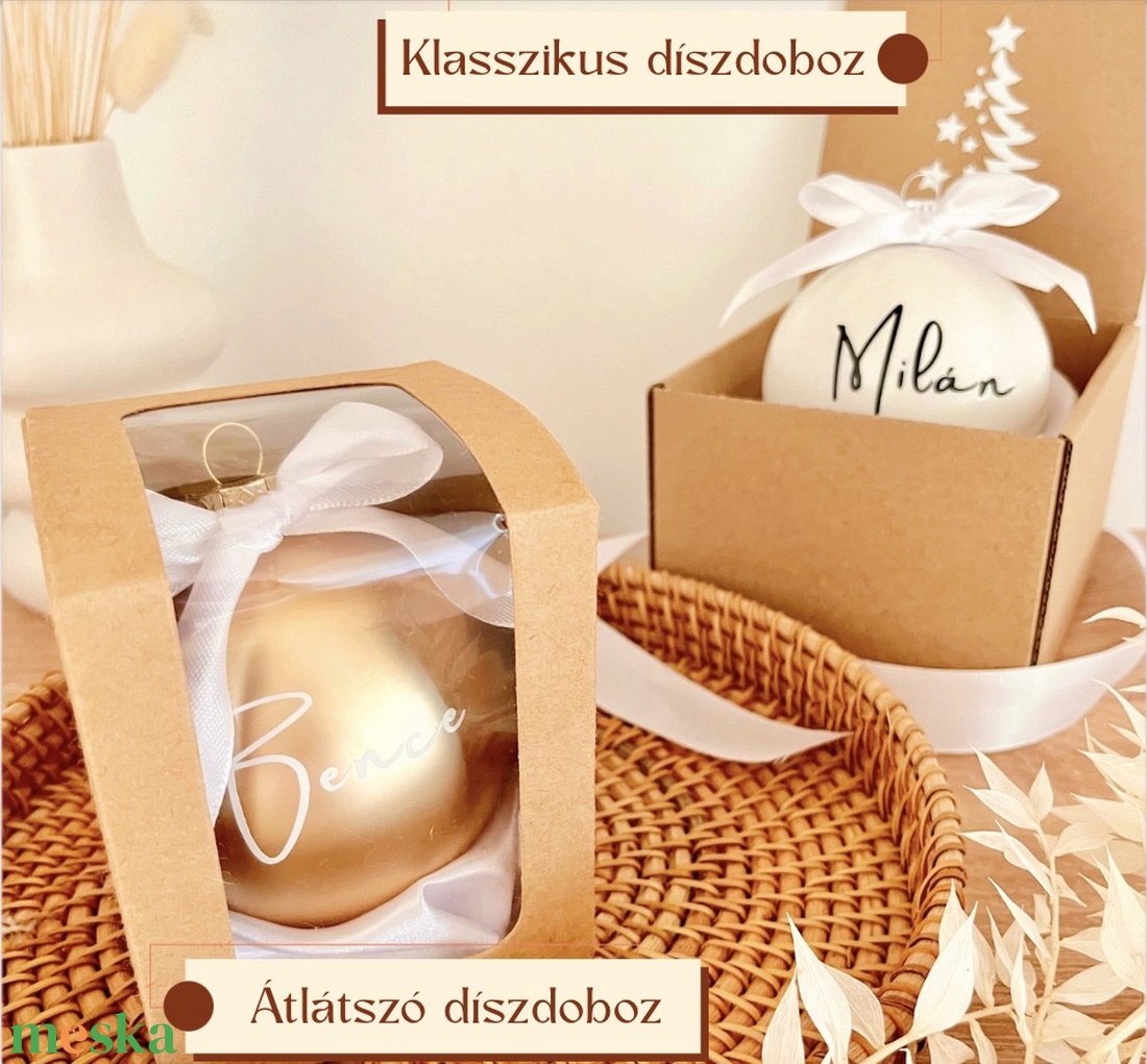 Névre szóló karácsonyi üveggömb - karácsony - karácsonyi lakásdekoráció - karácsonyfadíszek - Meska.hu