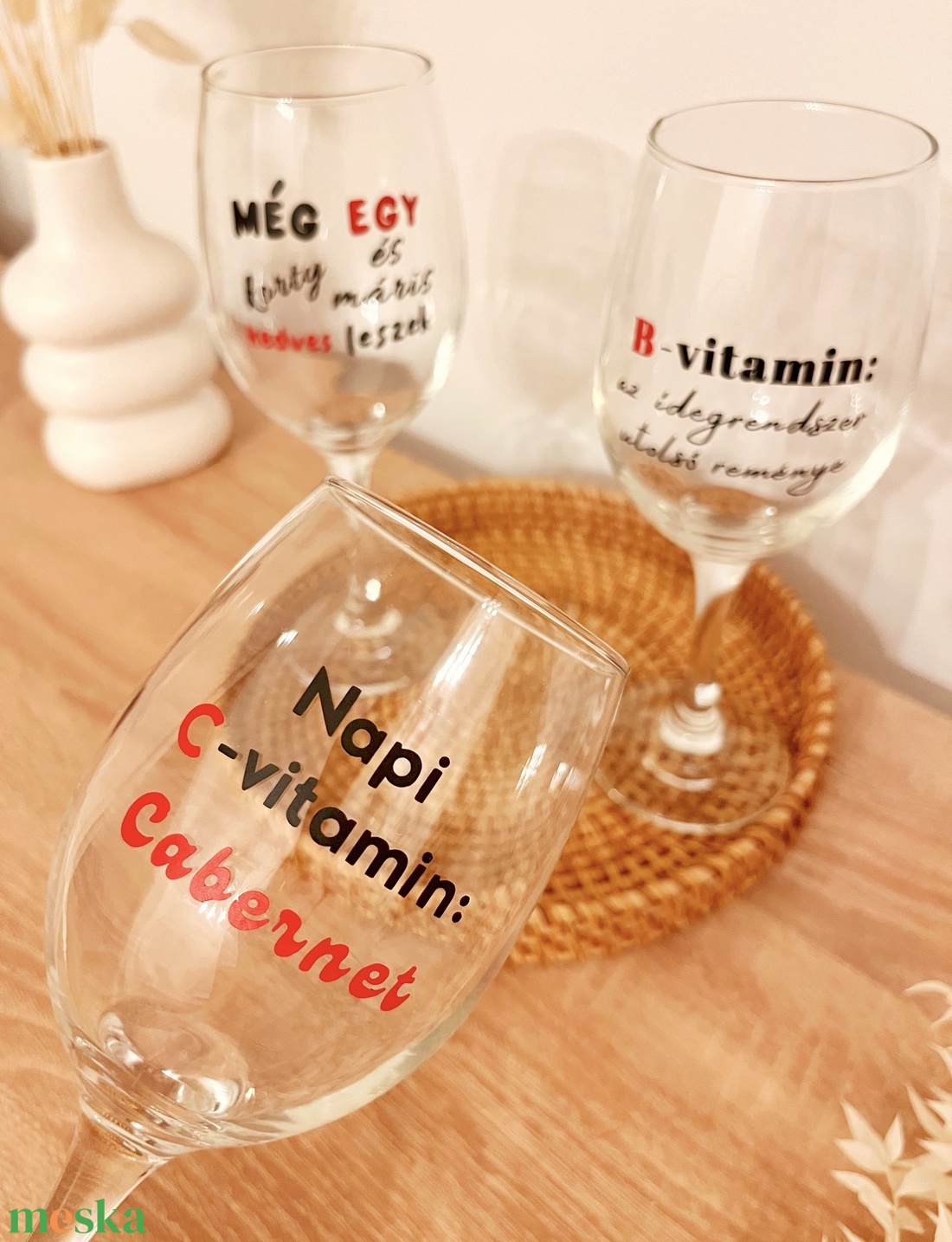 Vicces borospohár - egyedi felirattal - otthon & életmód - konyhafelszerelés, tálalás - tálalás - boros poharak, szettek - Meska.hu