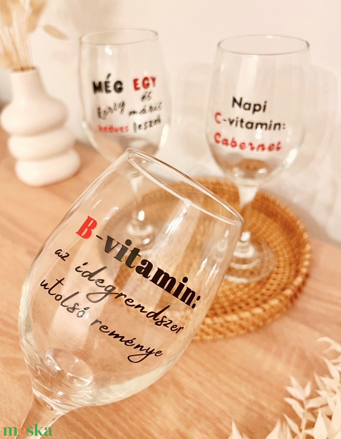 Vicces borospohár - egyedi felirattal - otthon & életmód - konyhafelszerelés, tálalás - tálalás - boros poharak, szettek - Meska.hu