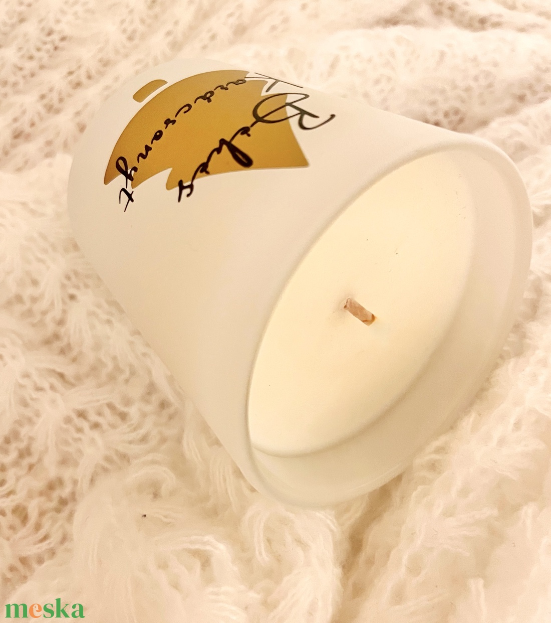 Békés Karácsonyt � illatgyertya, gyufás üvegcsével - otthon & életmód - gyertya, illat, aroma - gyertya - Meska.hu