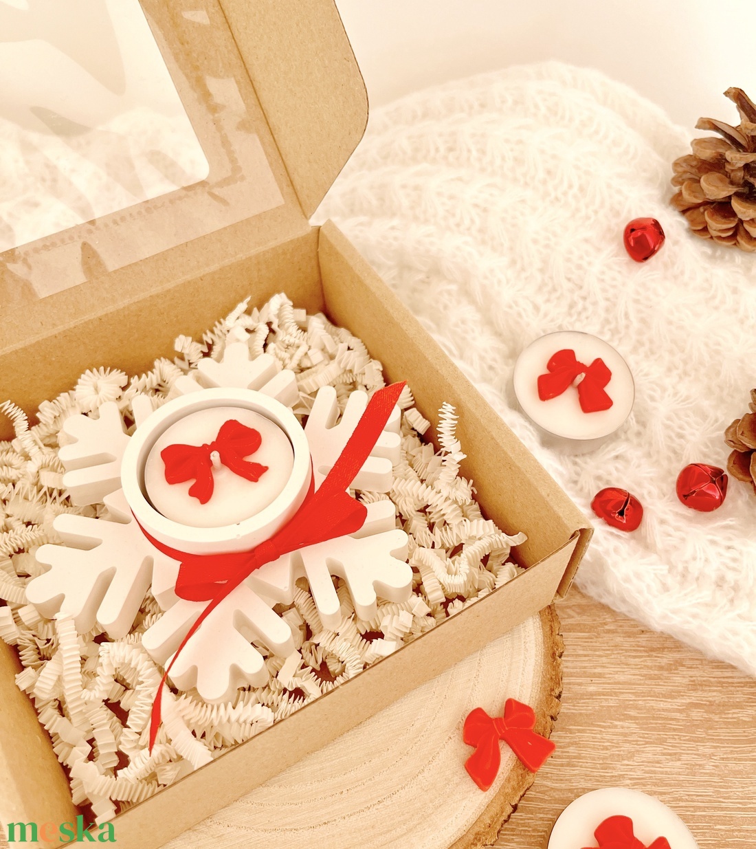 Karácsonyi mécsestartó ajándékcsomag - illatmécsessel - otthon & életmód - gyertya, illat, aroma - mécses és mécsestartó - Meska.hu
