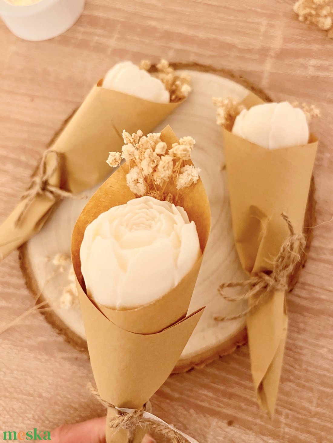 Bazsarózsa formájú szálas illatviasz - otthon & életmód - gyertya, illat, aroma - illatviasz - Meska.hu