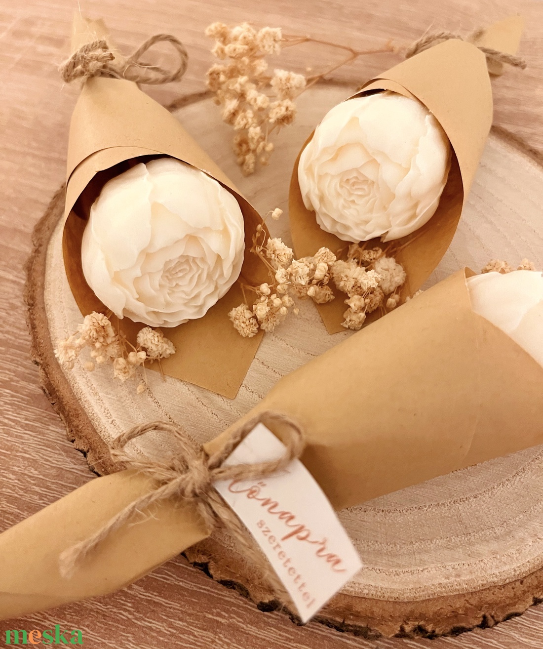 Bazsarózsa formájú szálas illatviasz - otthon & életmód - gyertya, illat, aroma - illatviasz - Meska.hu