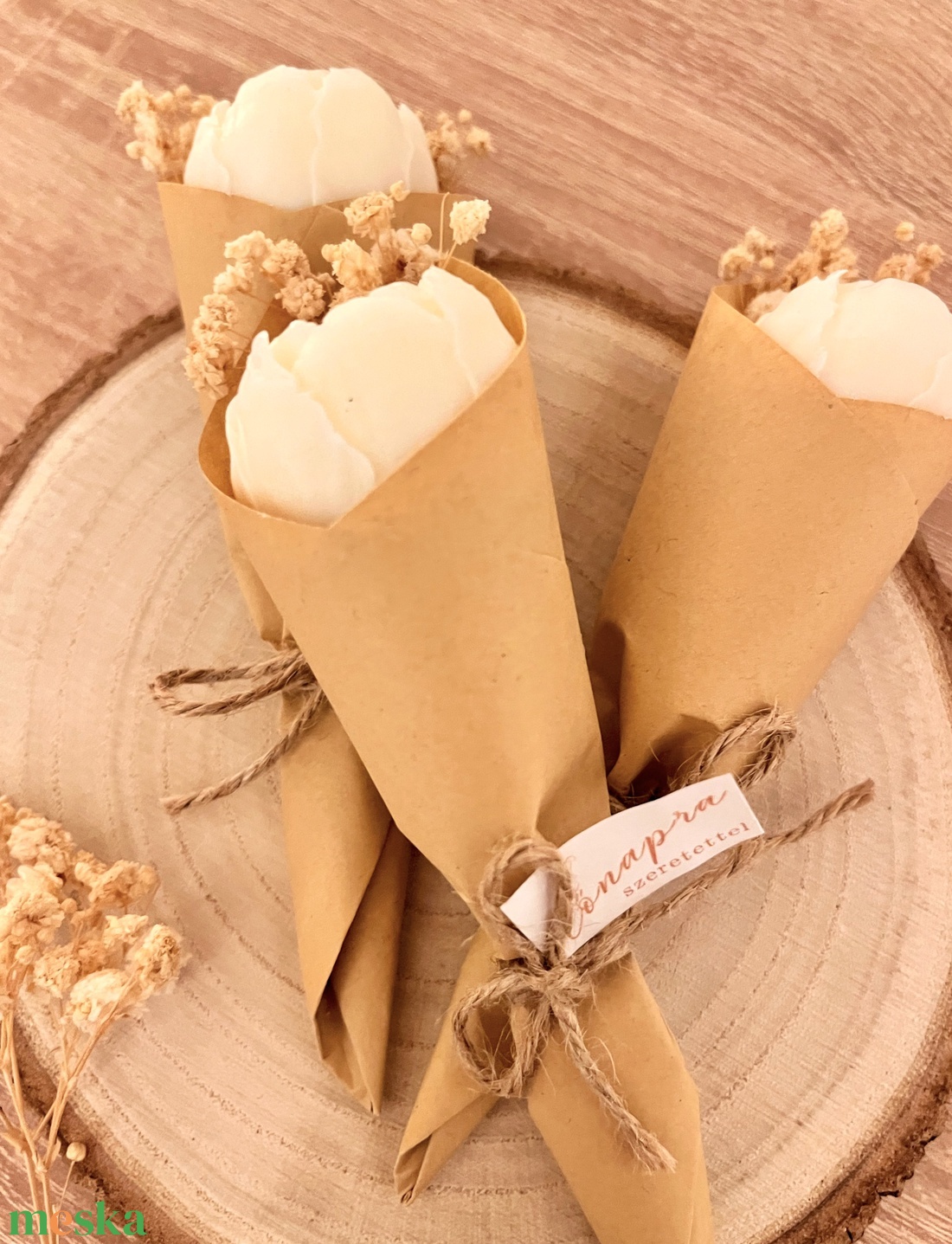 Bazsarózsa formájú szálas illatviasz - otthon & életmód - gyertya, illat, aroma - illatviasz - Meska.hu