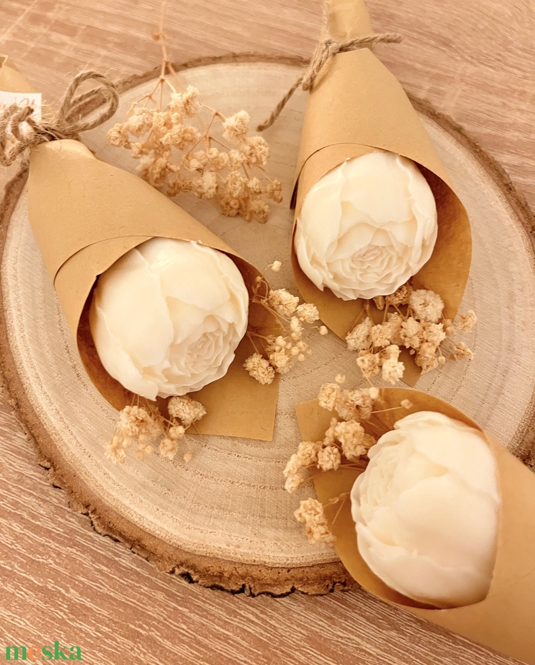 Bazsarózsa formájú szálas illatviasz - otthon & életmód - gyertya, illat, aroma - illatviasz - Meska.hu