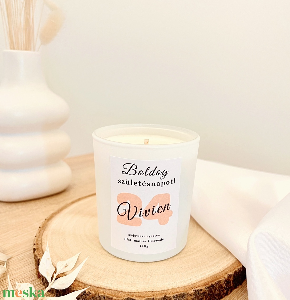 Születésnapi szójaviasz gyertya - otthon & életmód - gyertya, illat, aroma - gyertya - Meska.hu