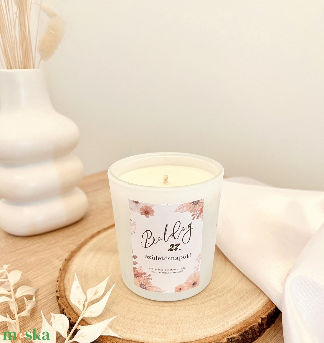 Születésnapi szójaviasz gyertya - otthon & életmód - gyertya, illat, aroma - gyertya - Meska.hu
