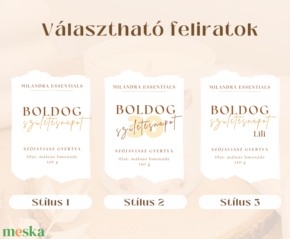Születésnapi szójaviasz gyertya - otthon & életmód - gyertya, illat, aroma - gyertya - Meska.hu