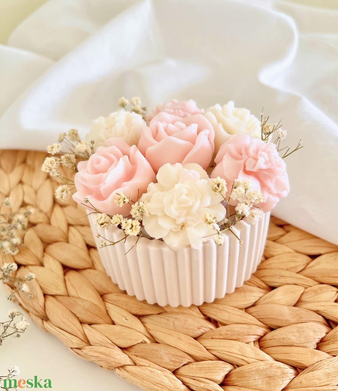 Virágos illatviasz dekor - Anyák napjára - otthon & életmód - gyertya, illat, aroma - illatviasz - Meska.hu