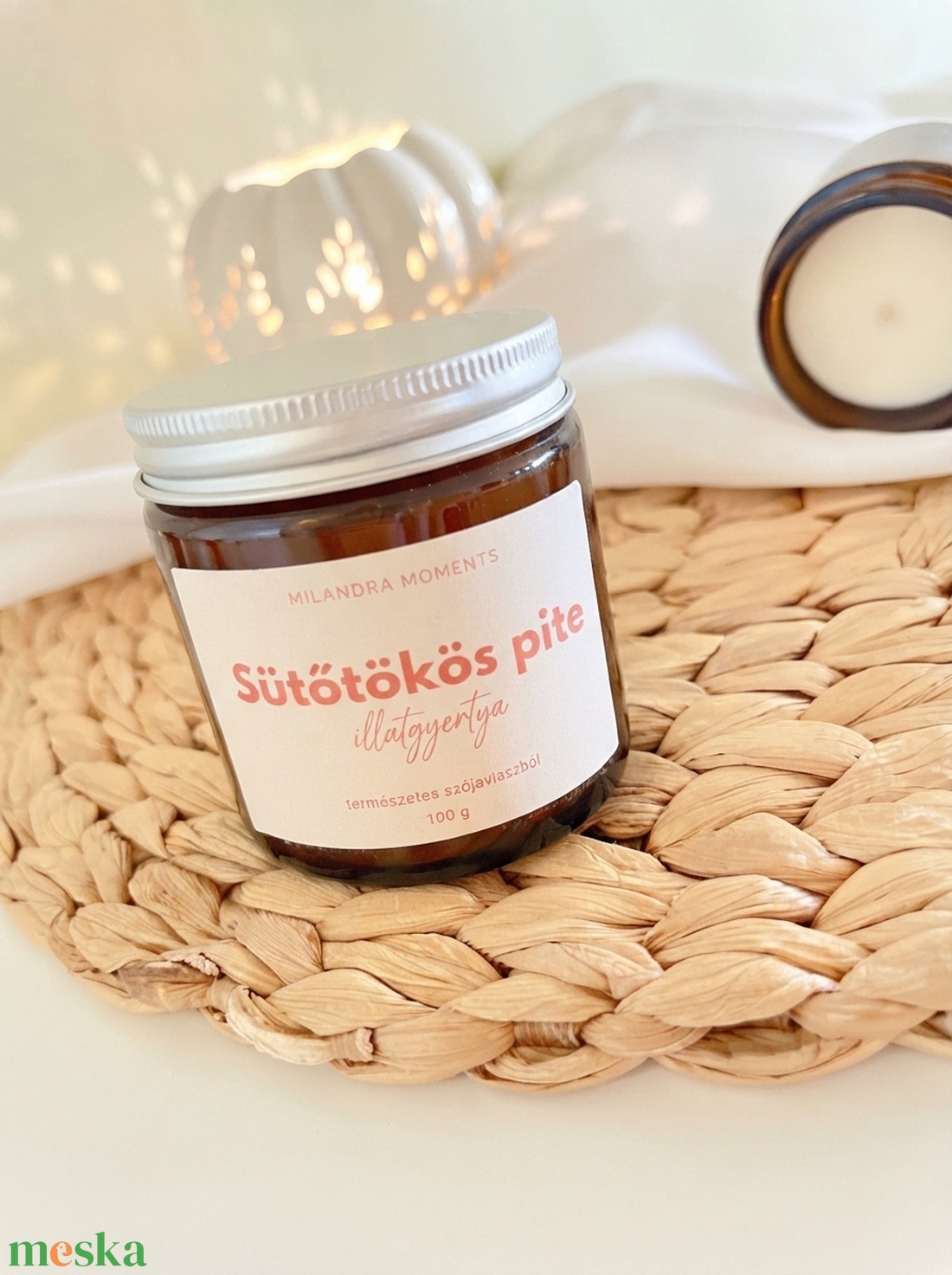 Sütőtökös pite szójaviasz illatgyertya - otthon & életmód - gyertya, illat, aroma - gyertya - Meska.hu