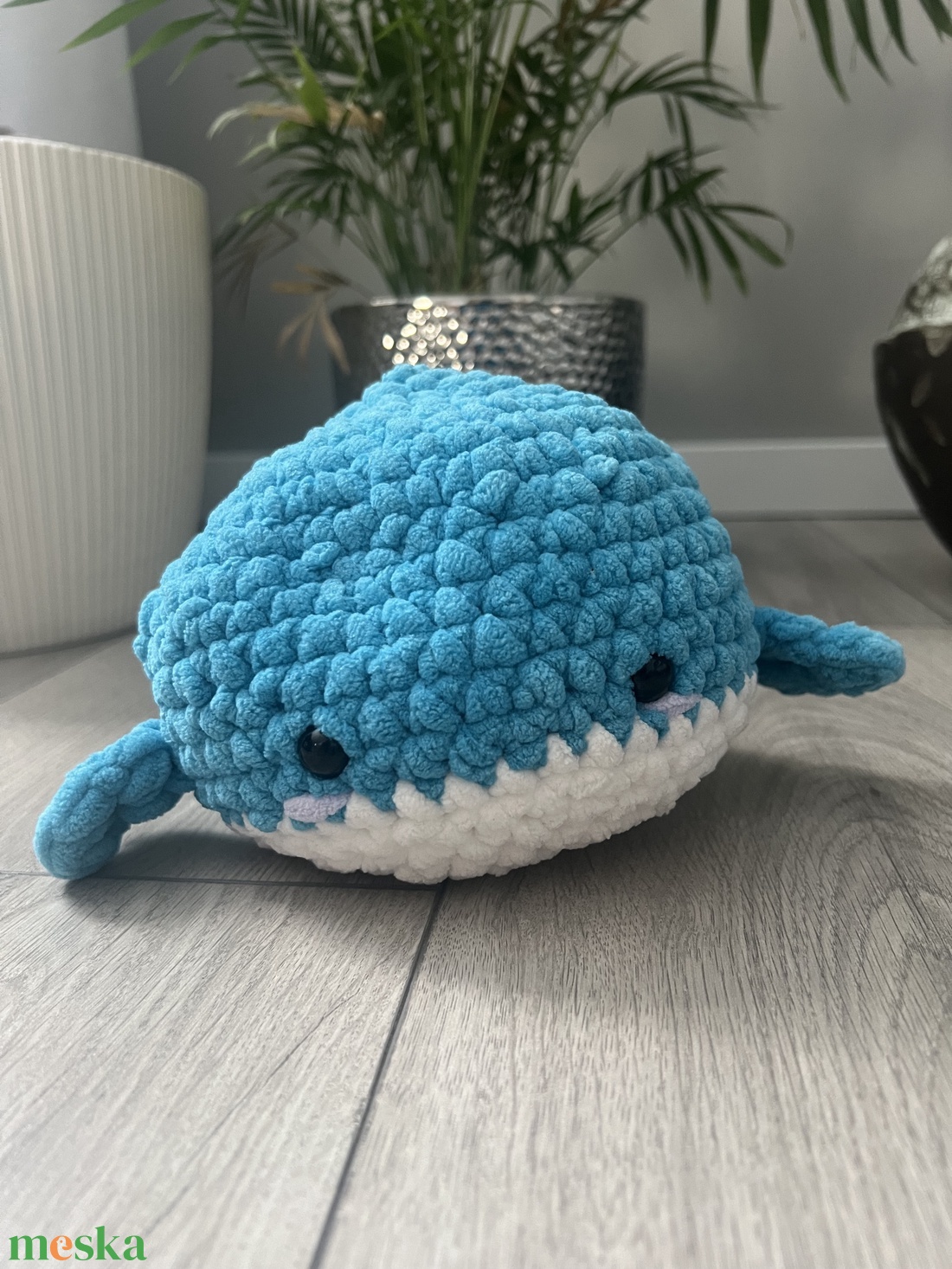 Új Egyedi 1db Kék/fehér horgolt zsenília blna - játék & sport - plüssállat & játékfigura - más figura - Meska.hu