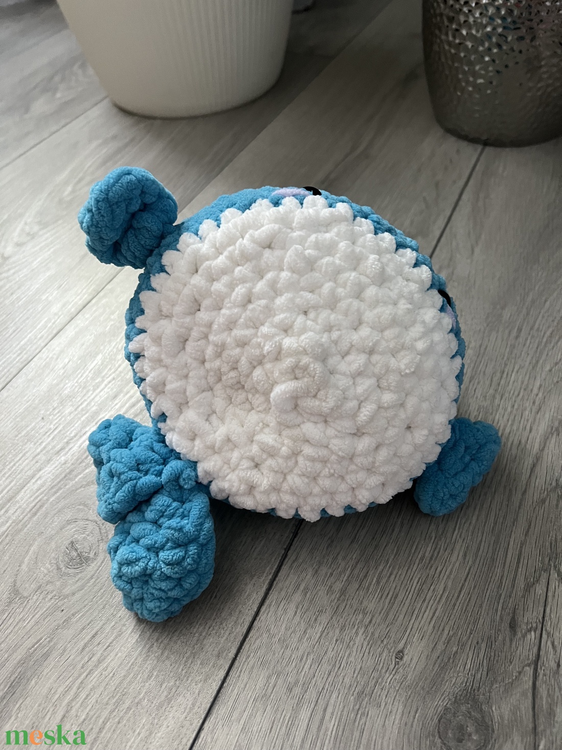 Új Egyedi 1db Kék/fehér horgolt zsenília blna - játék & sport - plüssállat & játékfigura - más figura - Meska.hu