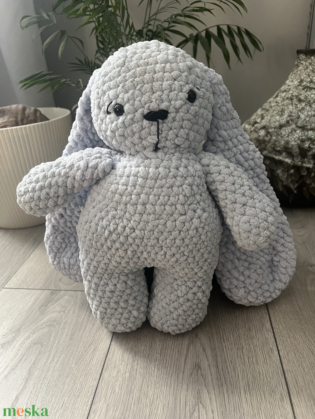 Új egyedi 1db horgolt nagy fülű nyuszi plüss - játék & sport - plüssállat & játékfigura - nyuszi - Meska.hu