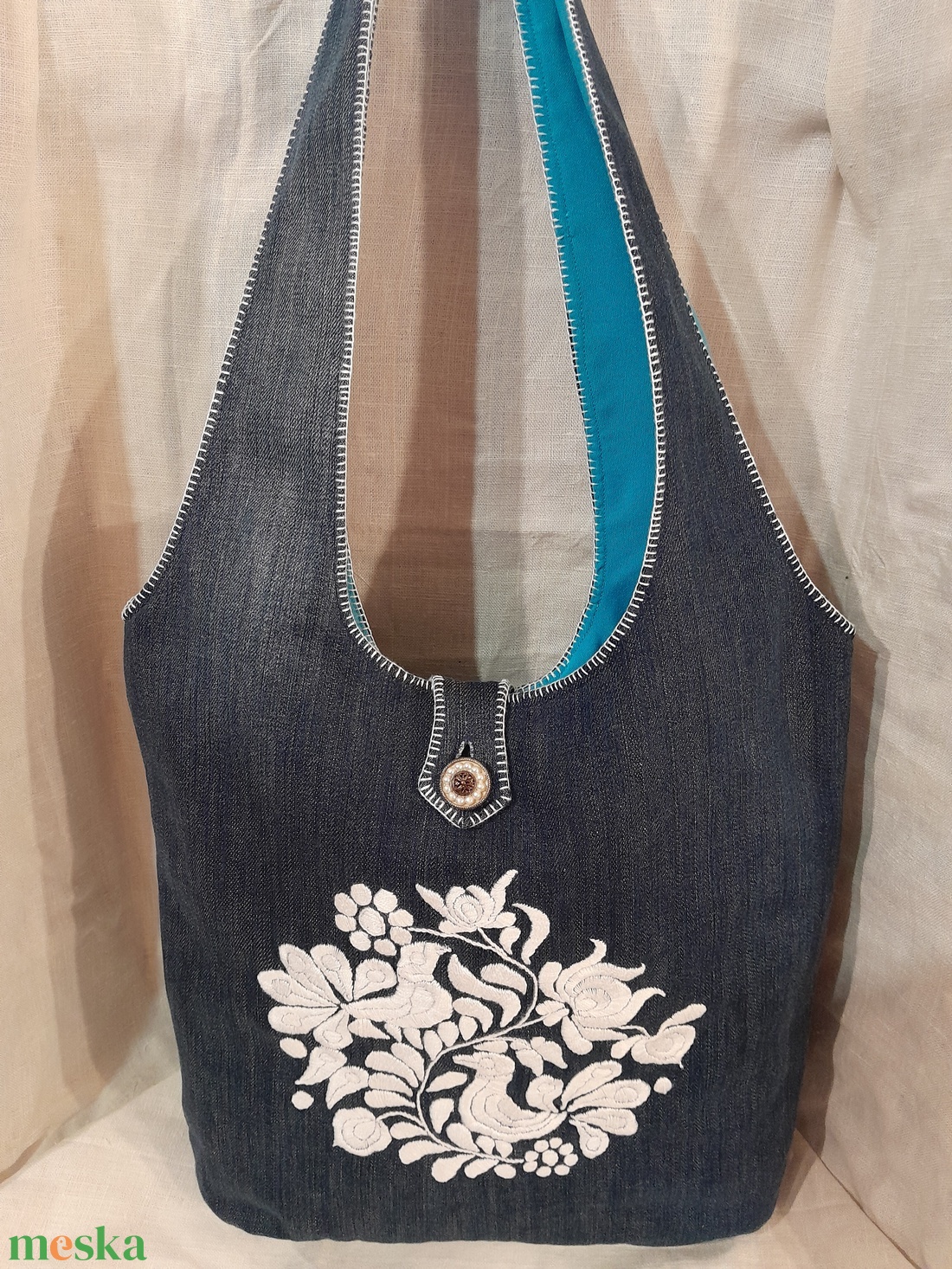 Farmertáska madaras - táska & tok - kézitáska & válltáska - alkalmi táska - Meska.hu