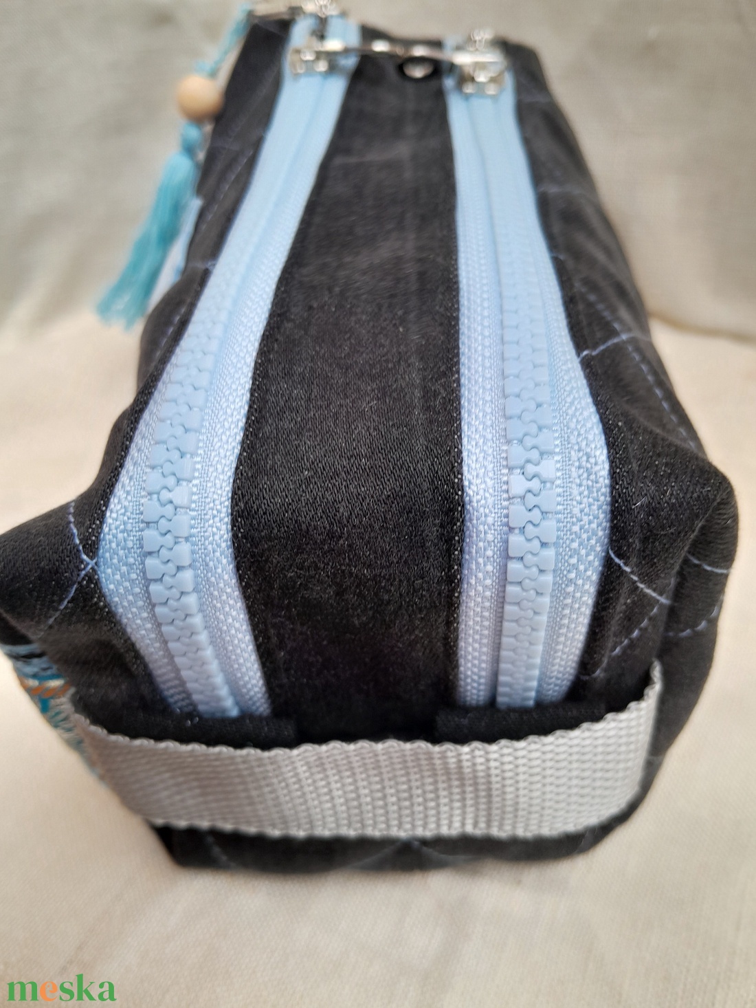 Neszeszer két fakkos világoskék - táska & tok - neszesszer - Meska.hu