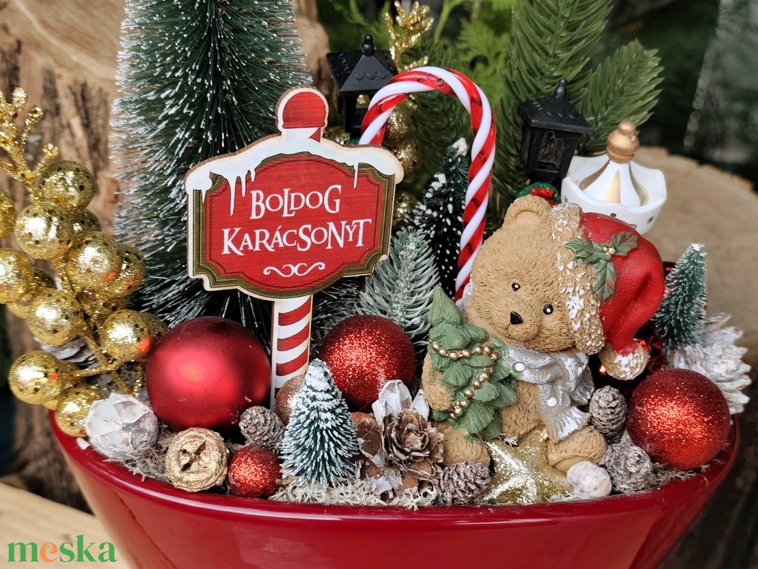 Karácsonyi asztaldísz - karácsony - adventi díszek - adventi asztaldísz - Meska.hu