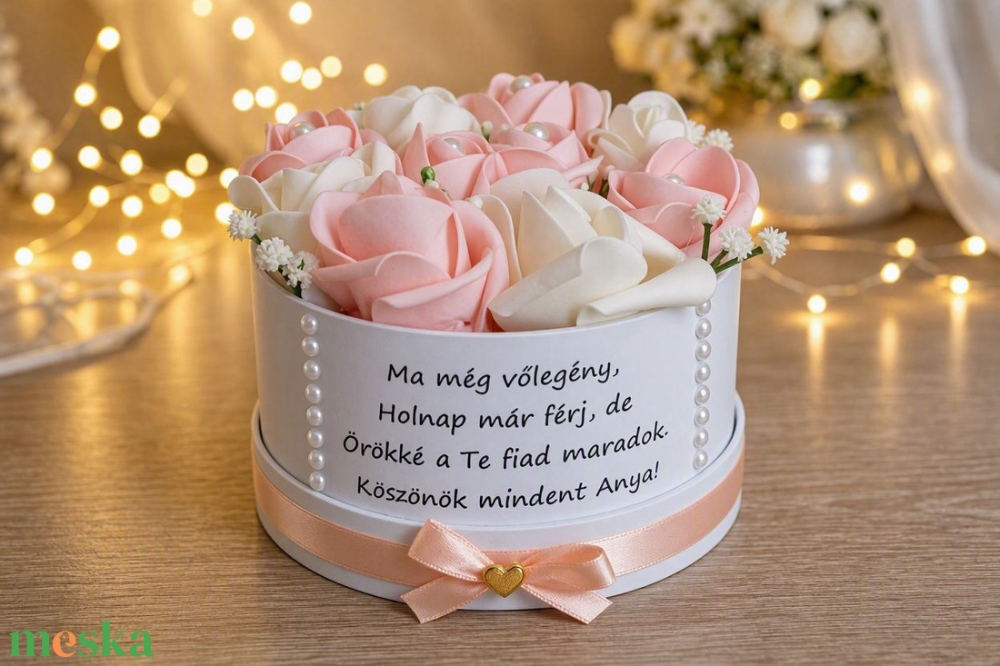Szülőköszöntő virágbox  - esküvő - emlék & ajándék - szülőköszöntő ajándék - Meska.hu