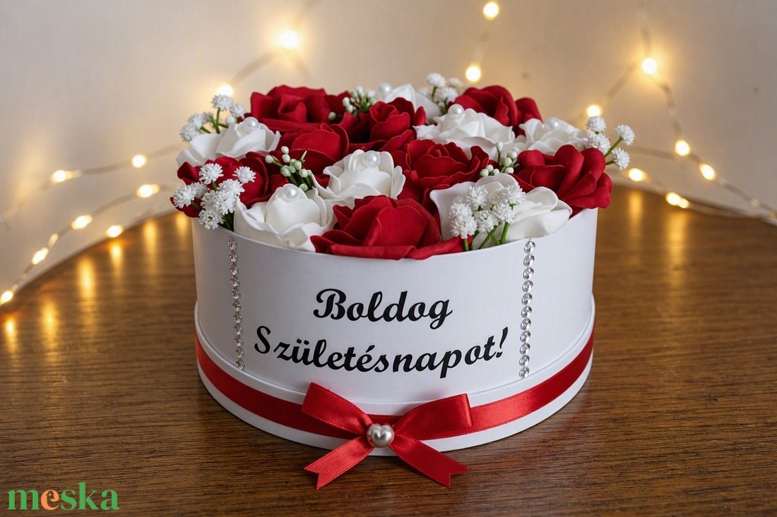 Boldog születésnapot virágbox - otthon & életmód - virágdekoráció - virágok - virágbox - Meska.hu