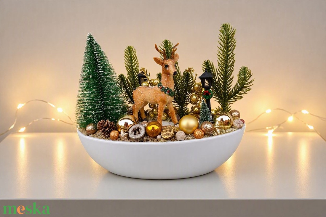 Karácsonyi asztaldísz-  - karácsony - adventi díszek - adventi asztaldísz - Meska.hu