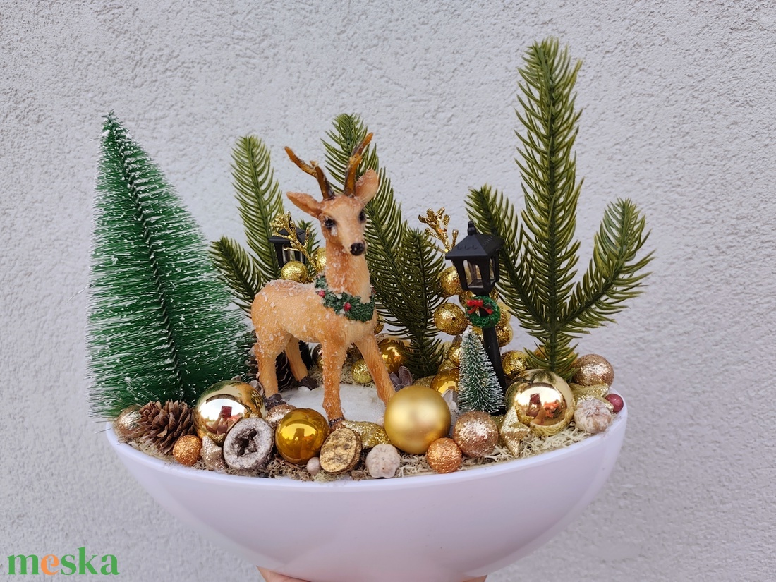 Karácsonyi asztaldísz-  - karácsony - adventi díszek - adventi asztaldísz - Meska.hu