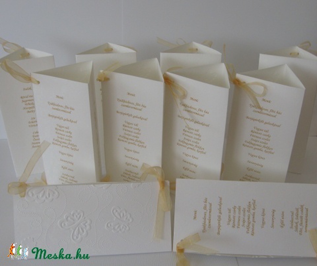 Menükártya -  esküvőre és egyéb rendezvényekre -  - Meska.hu