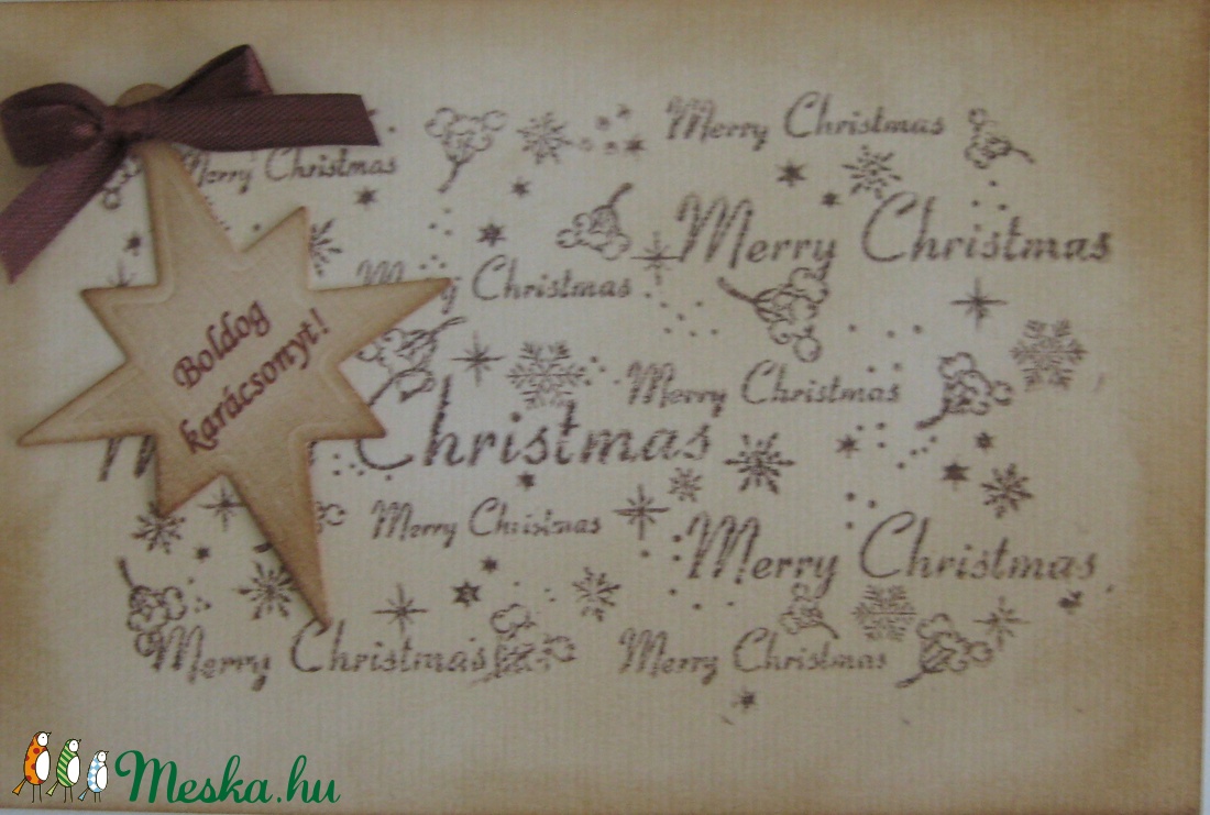 Téli ajtótábla 5. -  felirattal -  bélyegzőmintával - karácsony - Meska.hu