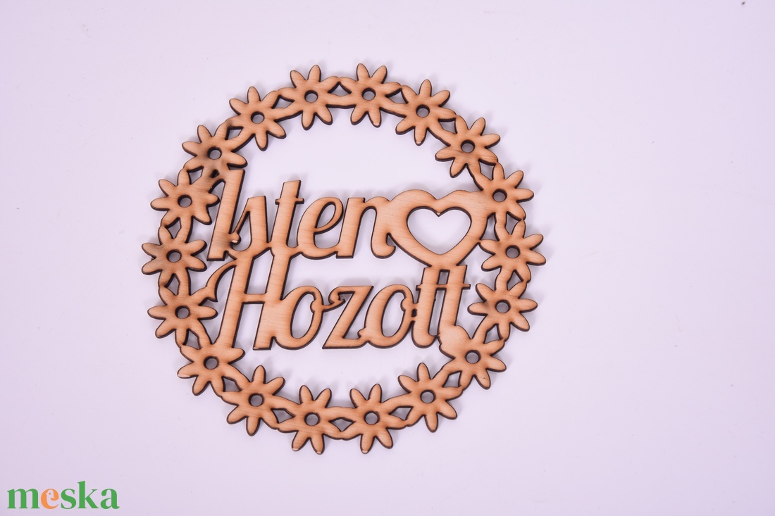 Gravírozott ajtódísz � Isten hozott felirattal - otthon & életmód - dekoráció - ajtó- és ablak dekoráció - ajtódísz & kopogtató - Meska.hu