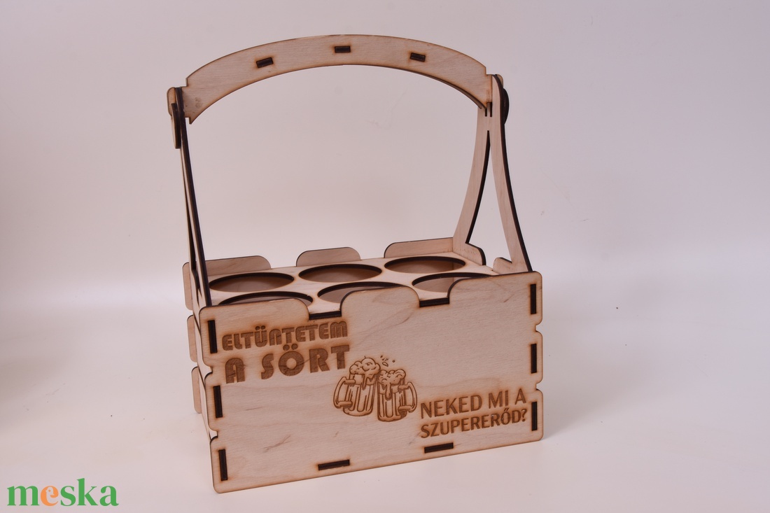 Gravírozott sörtartó doboz/láda � 6 dobozos sörhöz - otthon & életmód - konyhafelszerelés, tálalás - italos kellékek - italtartó - Meska.hu