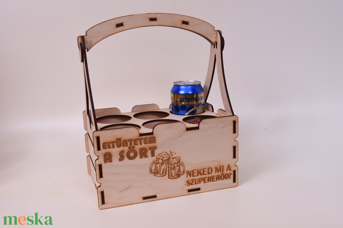 Gravírozott sörtartó doboz/láda � 6 dobozos sörhöz - otthon & életmód - konyhafelszerelés, tálalás - italos kellékek - italtartó - Meska.hu
