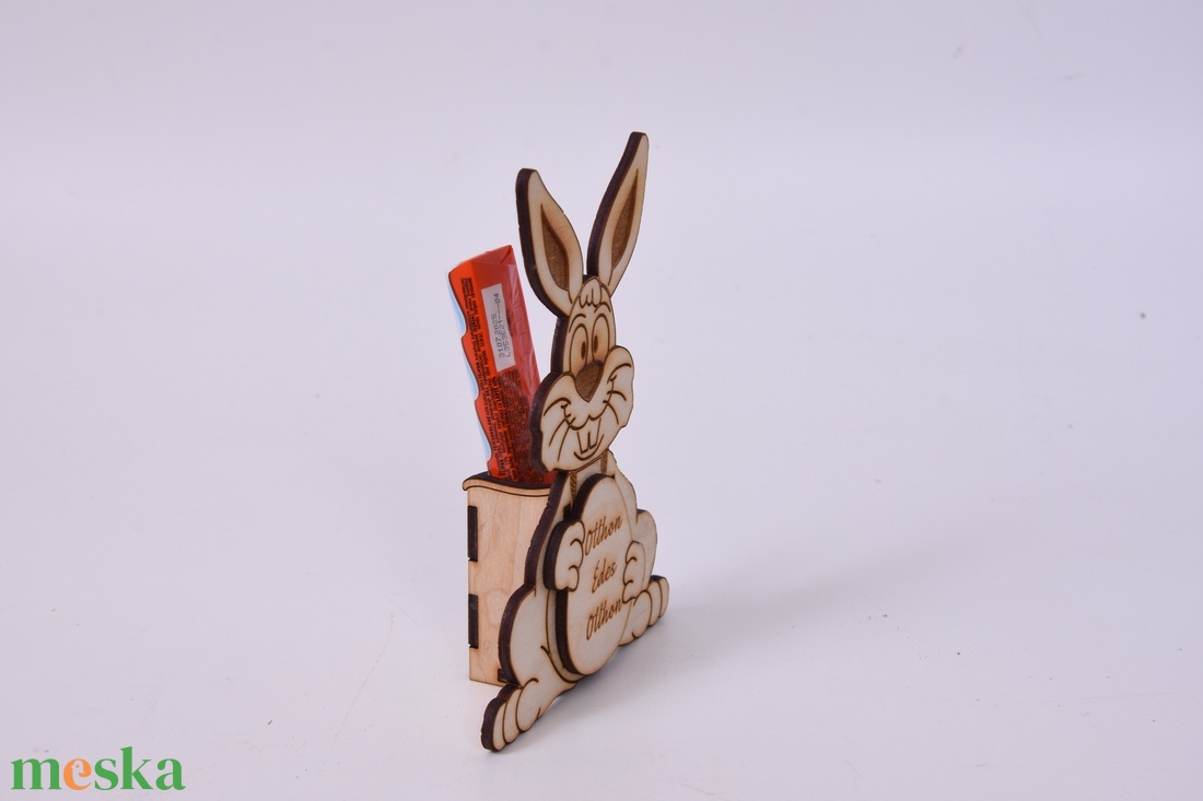 Gravírozott húsvéti nyuszi csokitartó - Édes otthon - ünnepi díszek, dekorációk - húsvéti díszek és dekorációk - húsvéti asztaldíszek - Meska.hu