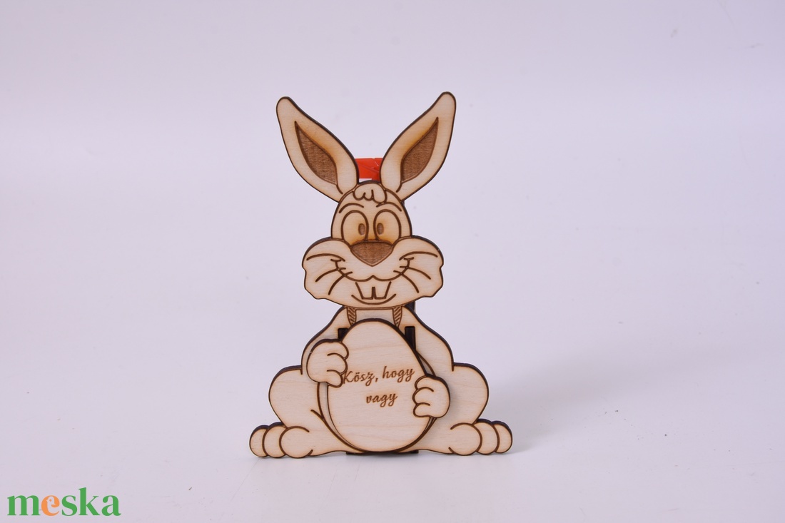 Gravírozott húsvéti nyuszi csokitartó - Köszi, hogy vagy - ünnepi díszek, dekorációk - húsvéti díszek és dekorációk - húsvéti asztaldíszek - Meska.hu