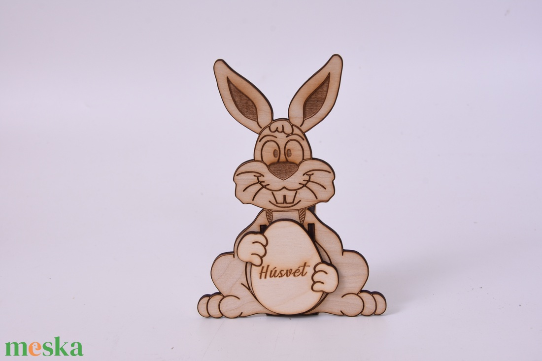 Gravírozott húsvéti nyuszi csokitartó - Húsvét - ünnepi díszek, dekorációk - húsvéti díszek és dekorációk - húsvéti asztaldíszek - Meska.hu