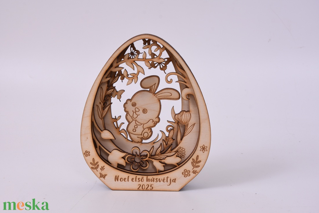 Nyuszis álló tojás dísz - ünnepi díszek, dekorációk - húsvéti díszek és dekorációk - húsvéti asztaldíszek - Meska.hu