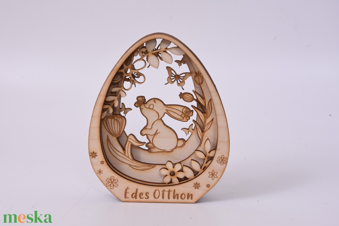 Nyuszis álló tojás dísz - ünnepi díszek, dekorációk - húsvéti díszek és dekorációk - húsvéti asztaldíszek - Meska.hu