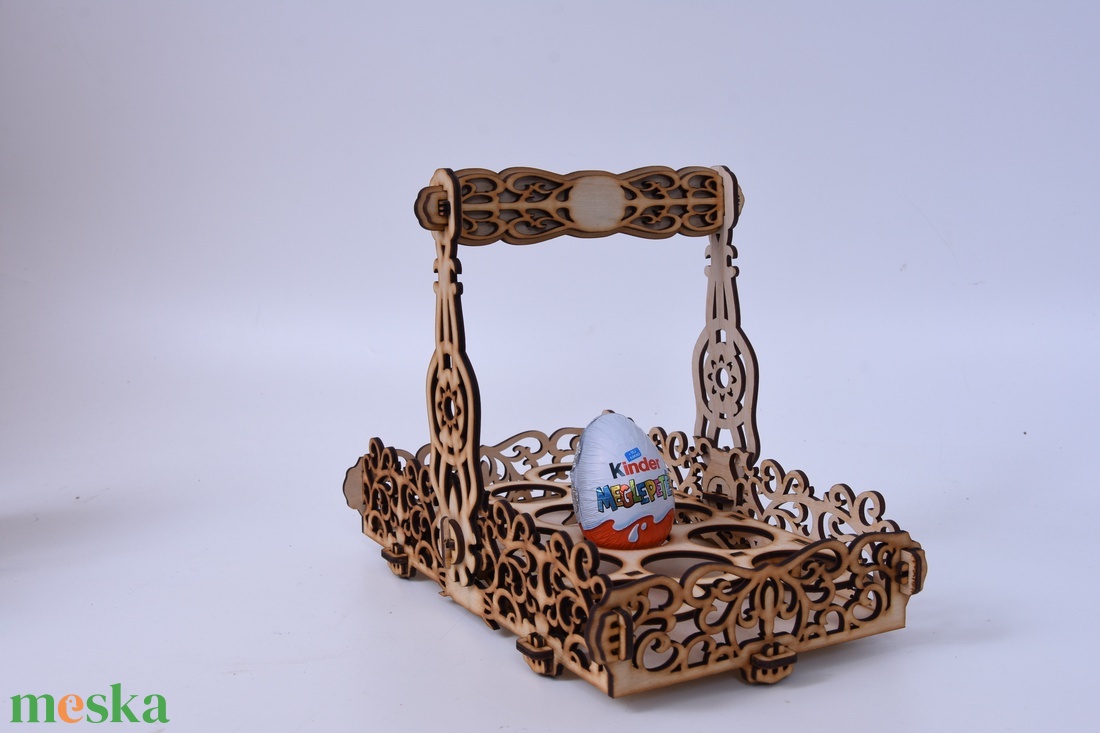 Gravírozott húsvéti kosár - ünnepi díszek, dekorációk - húsvéti díszek és dekorációk - húsvéti asztaldíszek - Meska.hu