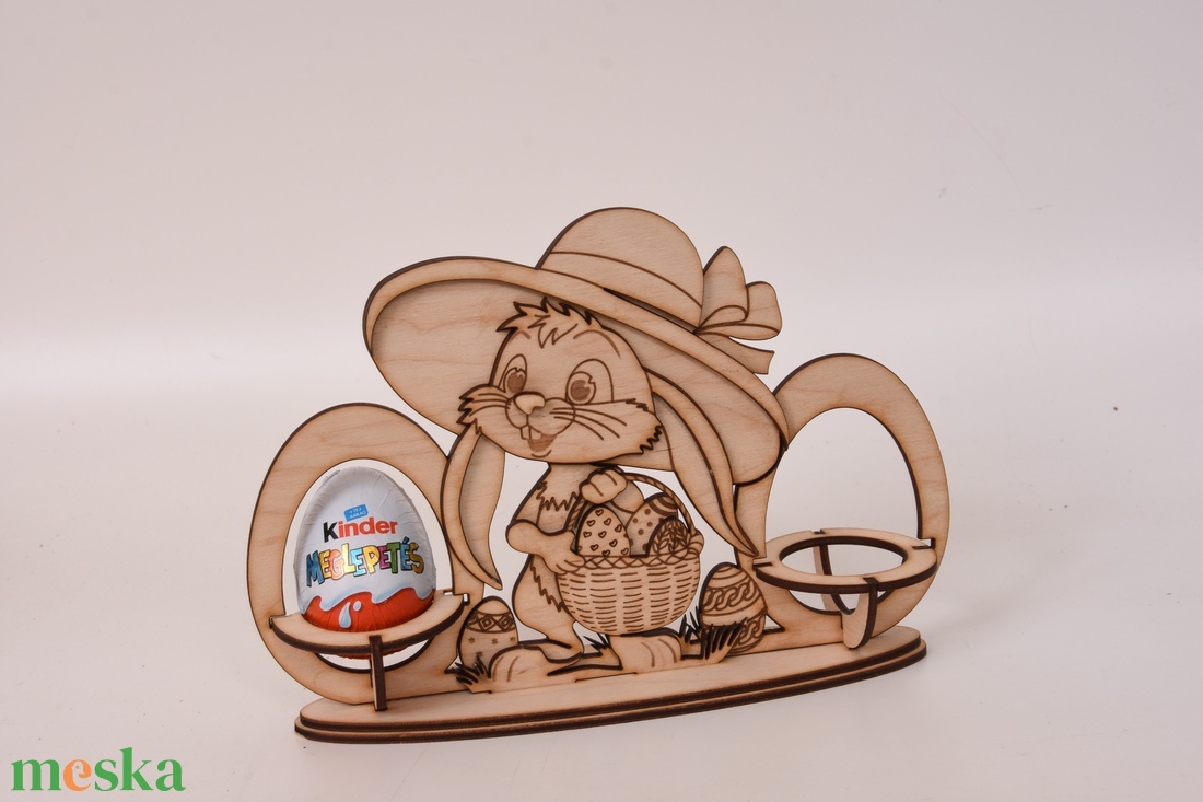 Gravírozott húsvéti nyuszis tojástartó - ünnepi díszek, dekorációk - húsvéti díszek és dekorációk - húsvéti asztaldíszek - Meska.hu