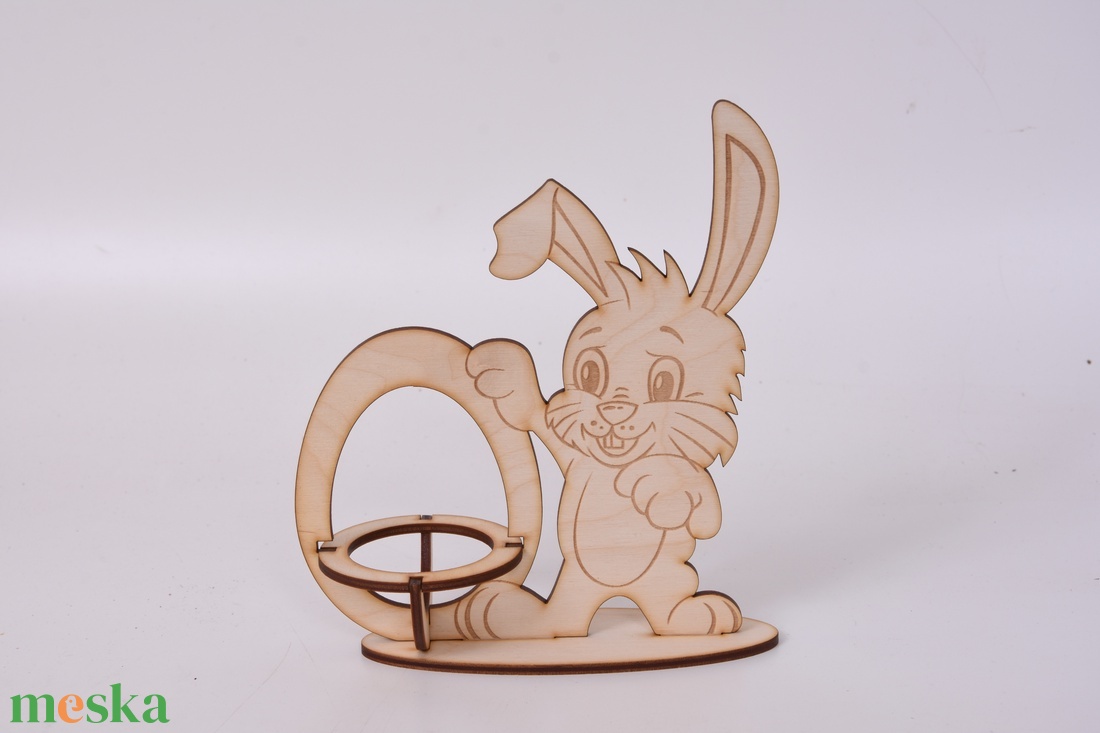 Gravírozott húsvéti nyuszis tojástartó - ünnepi díszek, dekorációk - húsvéti díszek és dekorációk - húsvéti asztaldíszek - Meska.hu