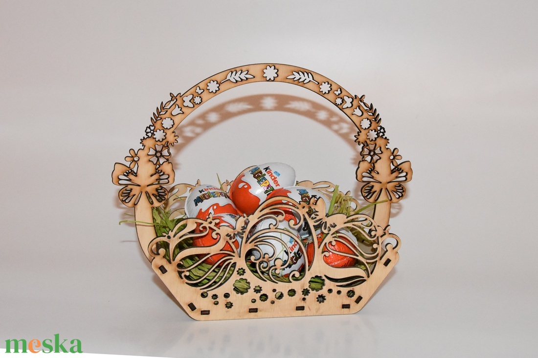 Gravírozott Húsvéti kosár - ünnepi díszek, dekorációk - húsvéti díszek és dekorációk - húsvéti tojástartó - Meska.hu