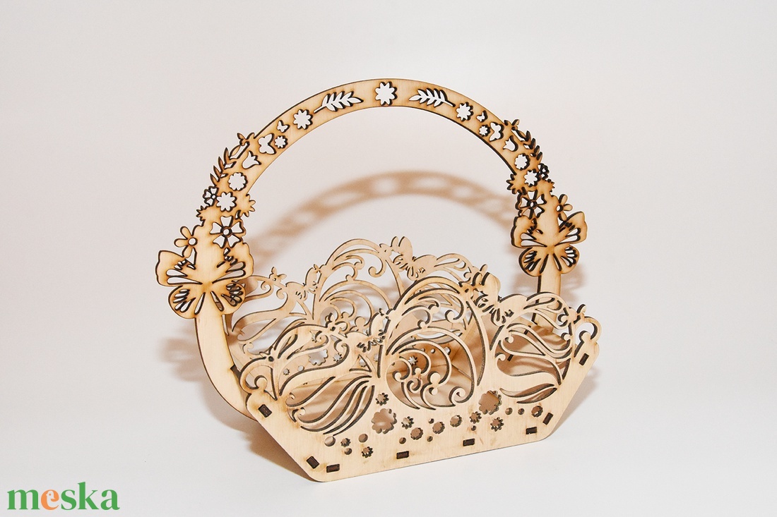 Gravírozott Húsvéti kosár - ünnepi díszek, dekorációk - húsvéti díszek és dekorációk - húsvéti tojástartó - Meska.hu