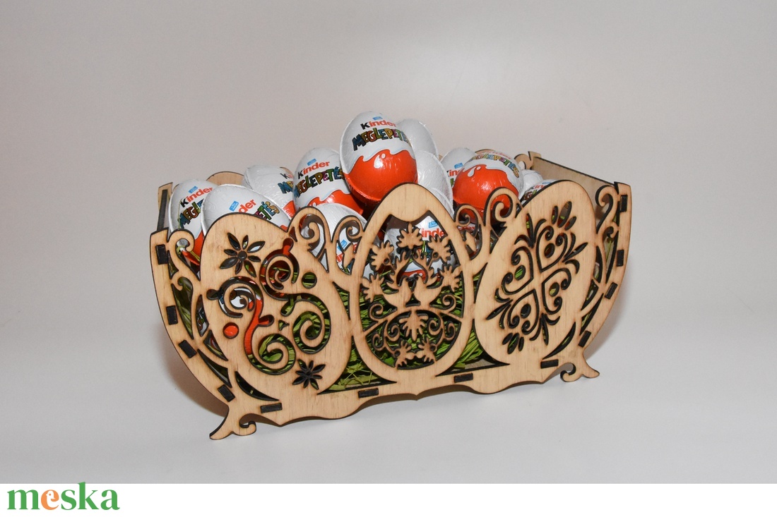 Gravírozott Húsvéti kosár - ünnepi díszek, dekorációk - húsvéti díszek és dekorációk - húsvéti tojástartó - Meska.hu