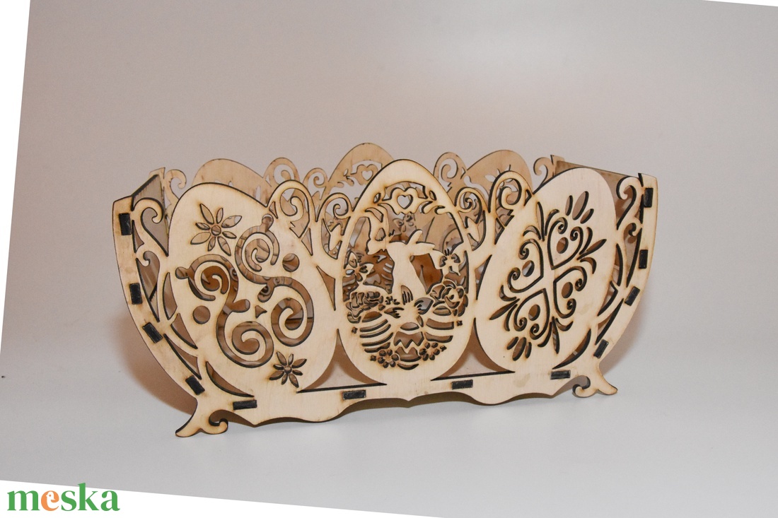 Gravírozott Húsvéti kosár - ünnepi díszek, dekorációk - húsvéti díszek és dekorációk - húsvéti tojástartó - Meska.hu