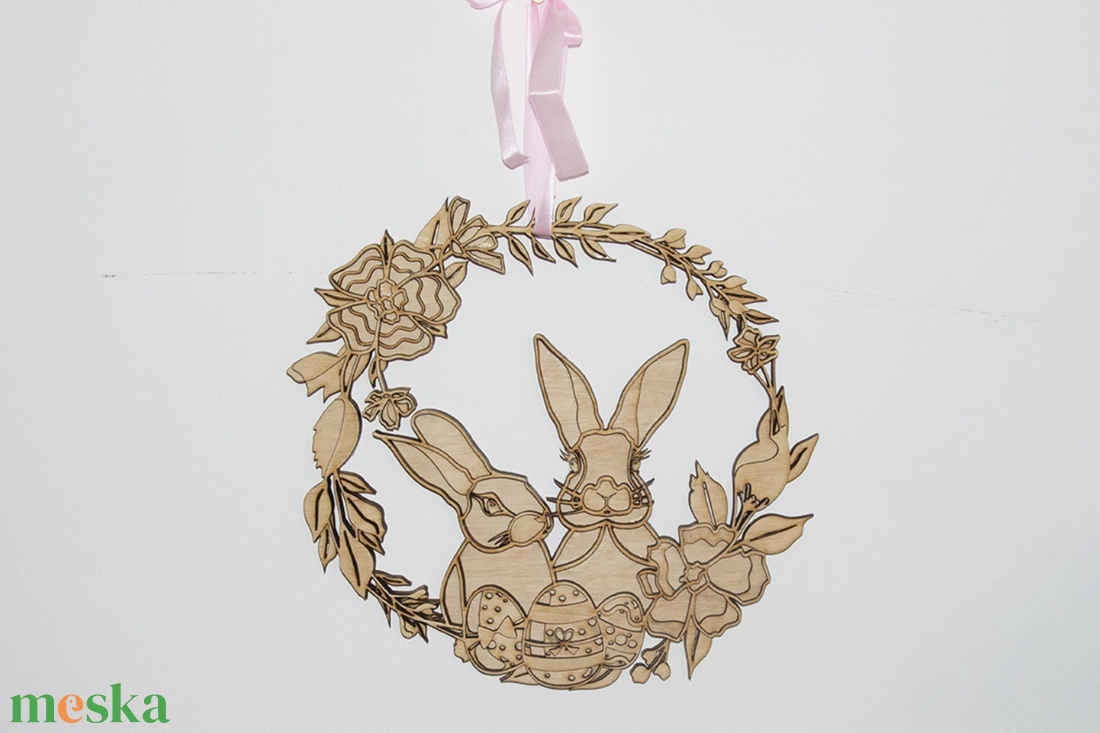 Húsvéti gravírozott ajtódísz, kopogtató - ünnepi díszek, dekorációk - húsvéti díszek és dekorációk - húsvéti ajtódísz, kopogtató - Meska.hu