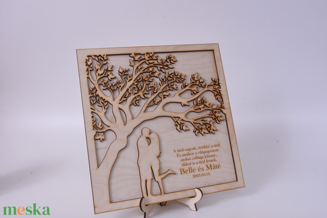 Gravírozott fali kép pároknak - otthon & életmód - dekoráció - kép & falikép - fából készült kép - Meska.hu