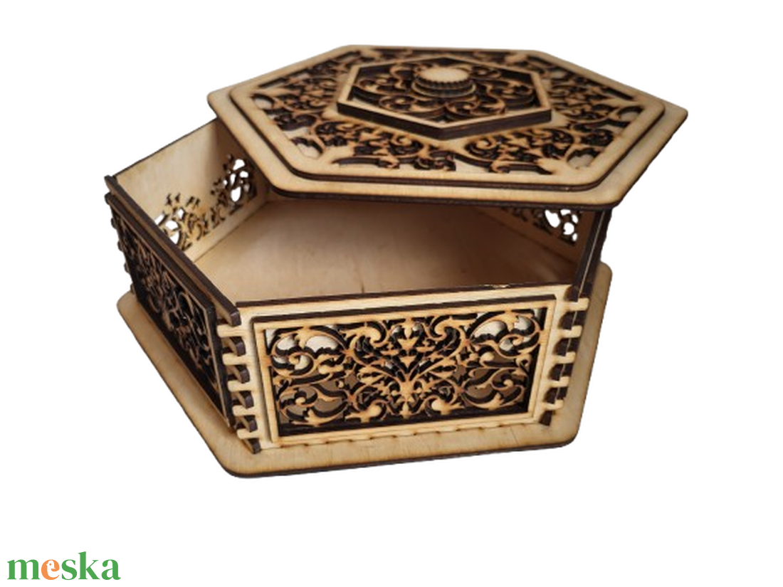 Lézervágott fa doboz - otthon & életmód - dekoráció - asztal és polc dekoráció - díszdoboz - Meska.hu