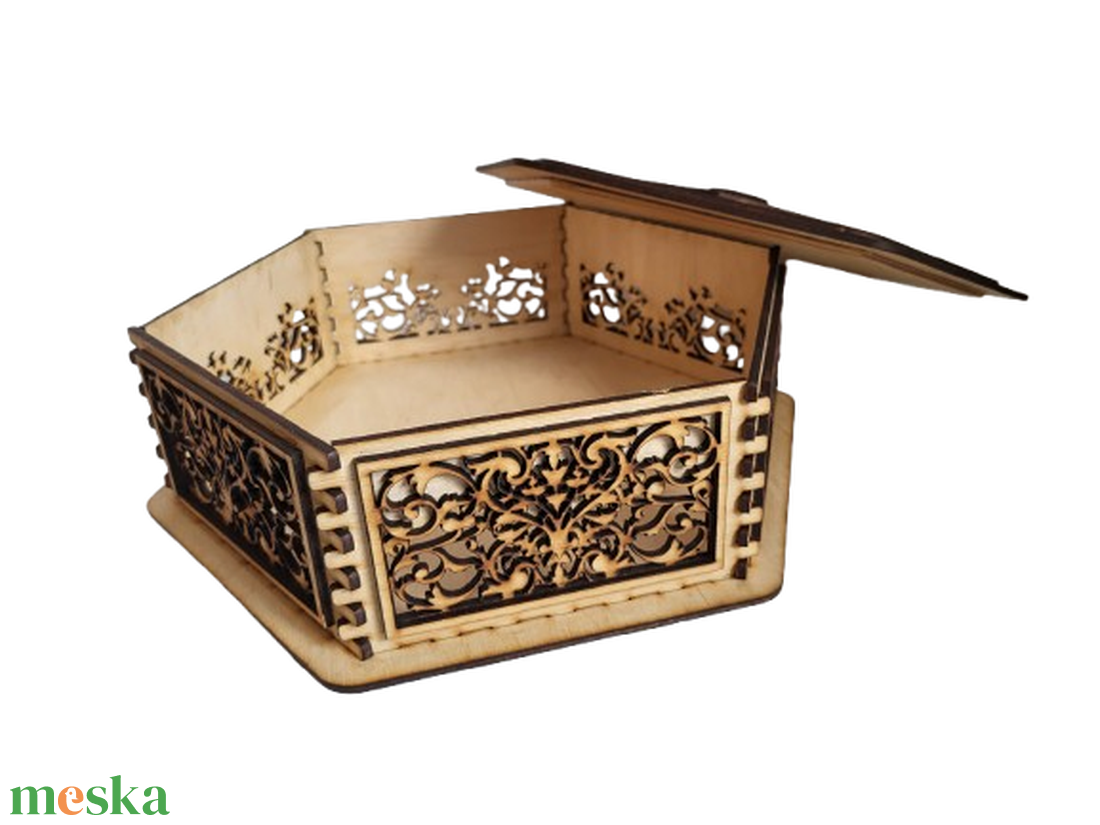 Lézervágott fa doboz - otthon & életmód - dekoráció - asztal és polc dekoráció - díszdoboz - Meska.hu