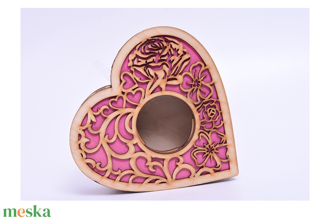 Gravírozott szív doboz - otthon & életmód - dekoráció - asztal és polc dekoráció - díszdoboz - Meska.hu