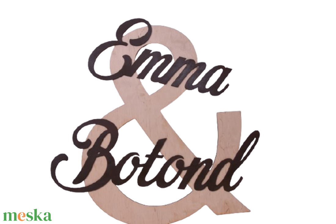 Gravírozott esküvői háttér dekoráció nevekkel - esküvő - dekoráció - helyszíni dekor - Meska.hu